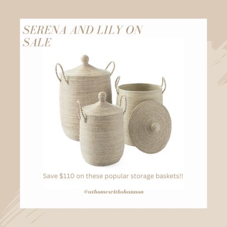 Loving these Serena and Lilly storage baskets!! Grab them on sale today saving $110!! #storage #serenaandlilly #sale

#LTKhome #LTKstyletip #LTKsalealert