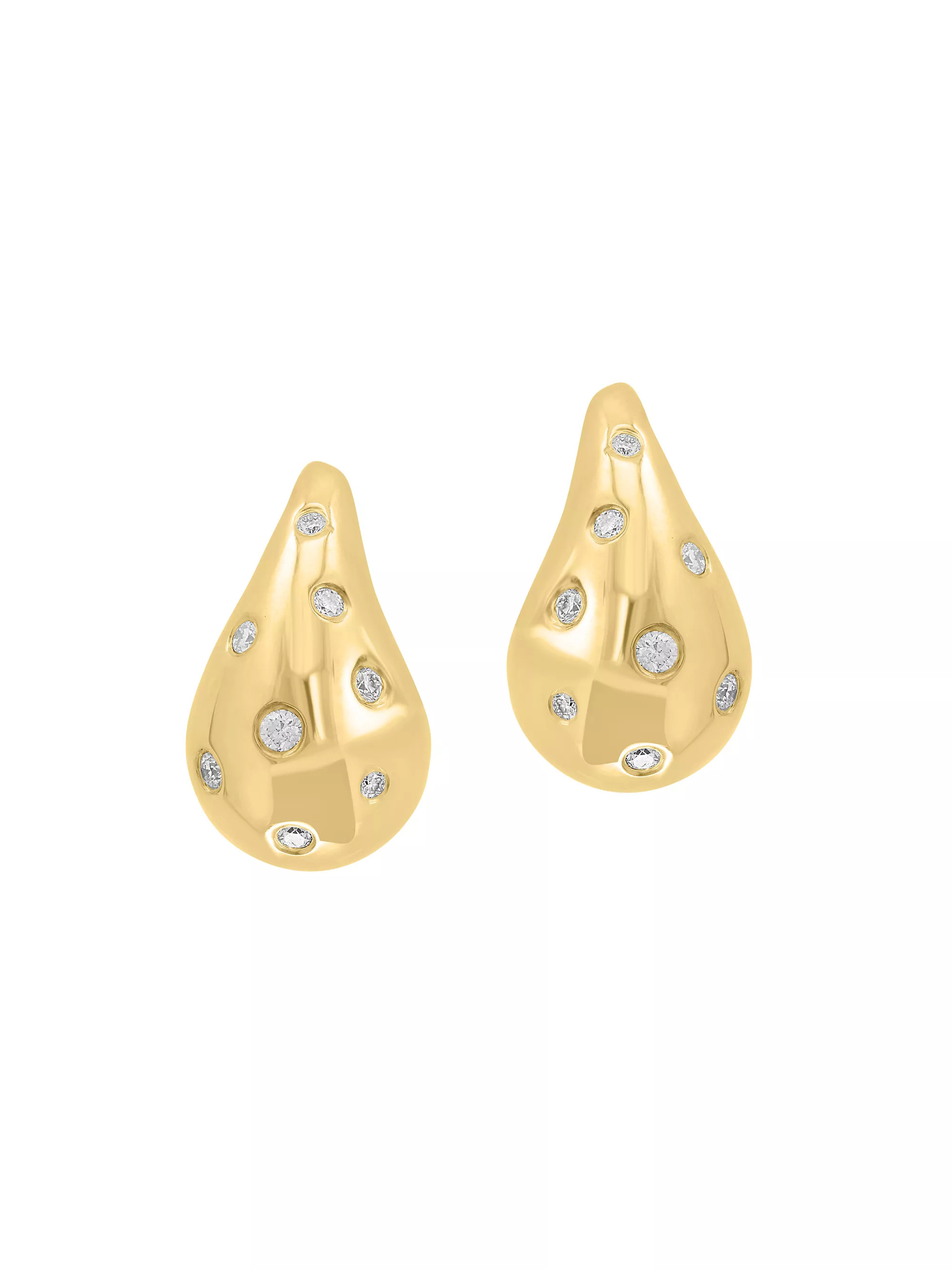 14K Yellow Gold & 0.27 TCW Diamond Teardrop Earrings | Saks Fifth Avenue