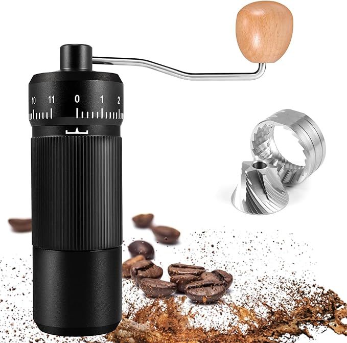 Manual Coffee Grinders, 6-Star Handheld Coffee Grinder 25 Gram Capacity with Curved Handle and 55... | Amazon (US)