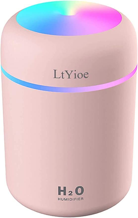 LtYioe Colorful Cool Mini Humidifier, USB Personal Desktop Humidifier for Car, Office Room, Bedro... | Amazon (US)