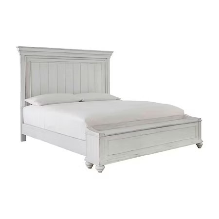 Signature Design by Ashley Kaelyn Storage Bench Panel Bed, One Size, White | JCPenney