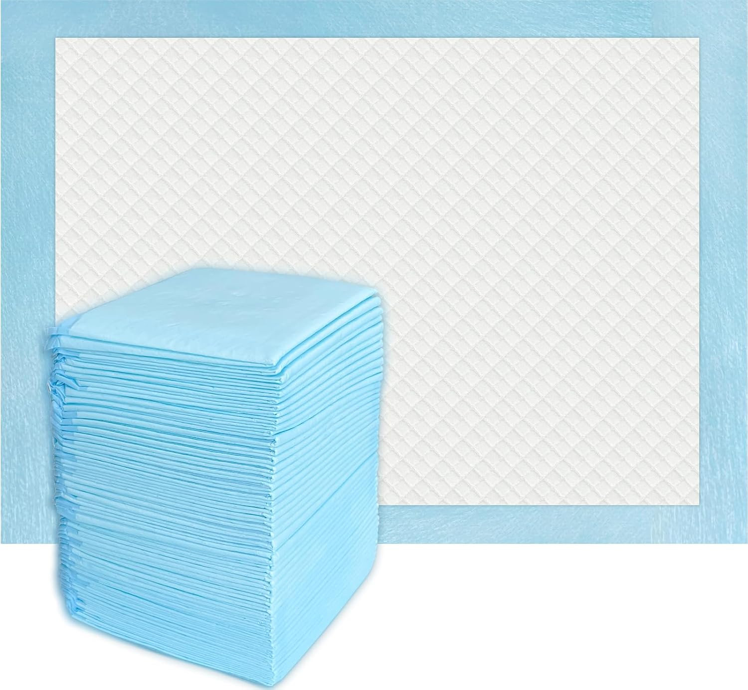 50 Count Super Absorbency Disposable Underpads, Leakproof Quick Drying Disposable Pads for Baby, Puppy and Adults, Disposable Changing Pads for Baby, Disposable Diaper Changing Pads, 17” x 13”, Blue | Amazon (US)