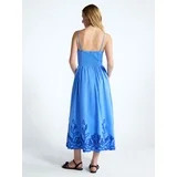 Free Assembly Women's and Women's Plus Embroidered Cotton Midi Dress, Sizes XS-4X | Walmart (US)