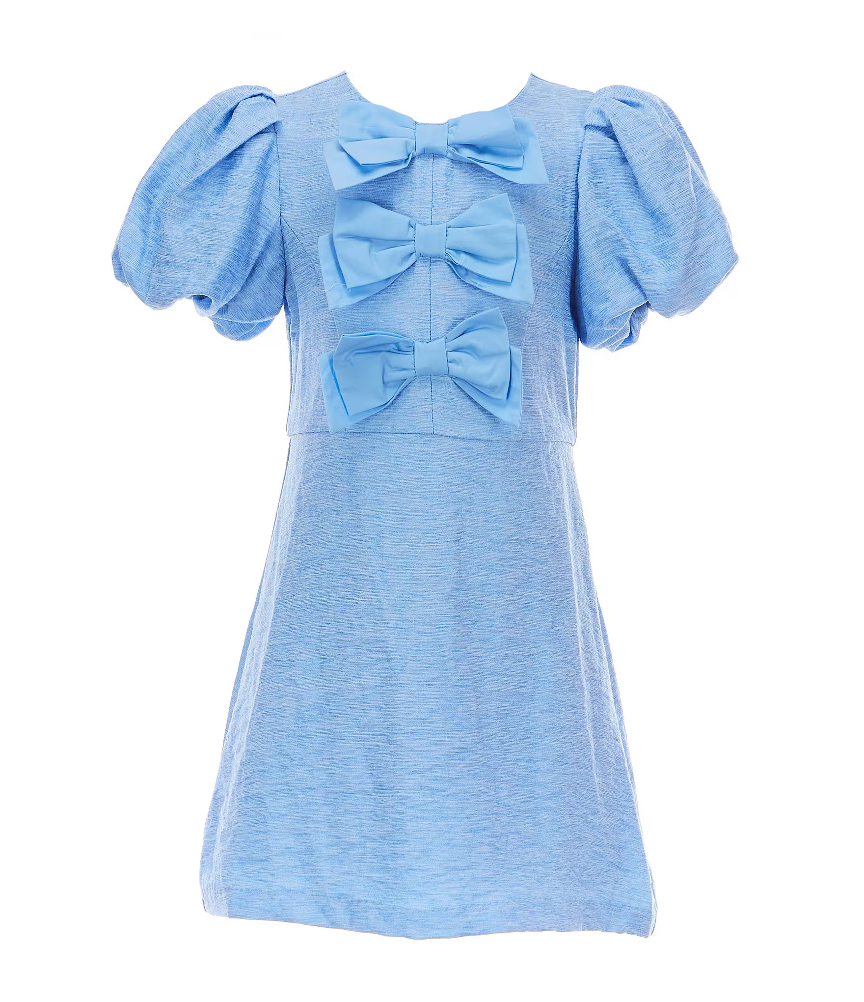 Social Little Girls 2T-6X Bow Front Bubble Sleeve Dress | Dillard's
