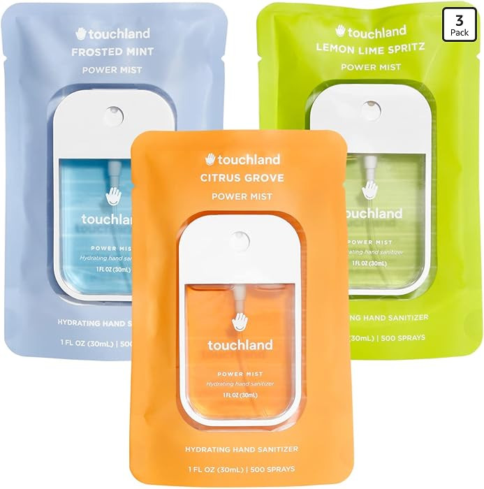 Touchland Hydrating Hand Sanitizer Spray, FRESH Trio Set (Mint, Citrus, Lemon Lime), 1 FL. OZ. Tr... | Amazon (US)