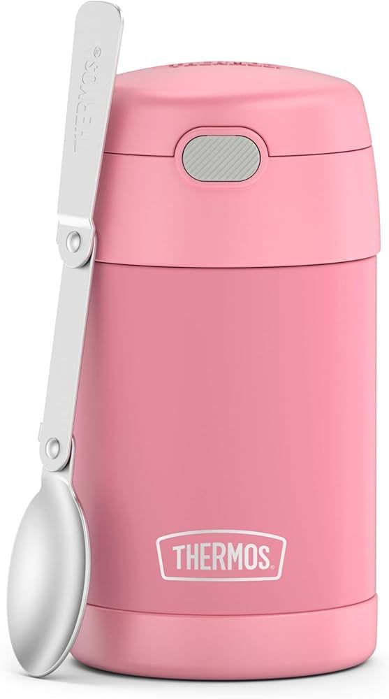 THERMOS FUNTAINER 16 Ounce Stainless Steel Vacuum Insulated Food Jar with Spoon, Pink | Amazon (US)