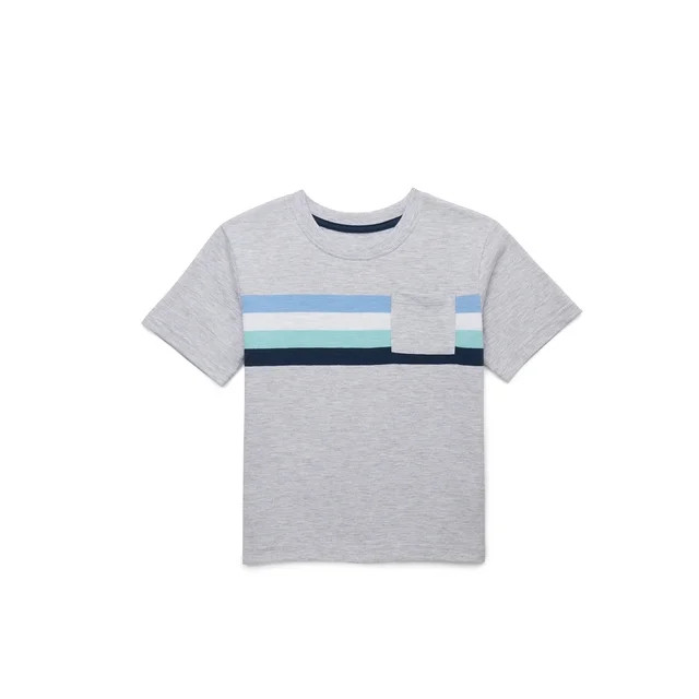 Wonder Nation Toddler Boys Graphic Striped Pocket Tee with Short Sleeves, Sizes 12M-5T | Walmart (US)