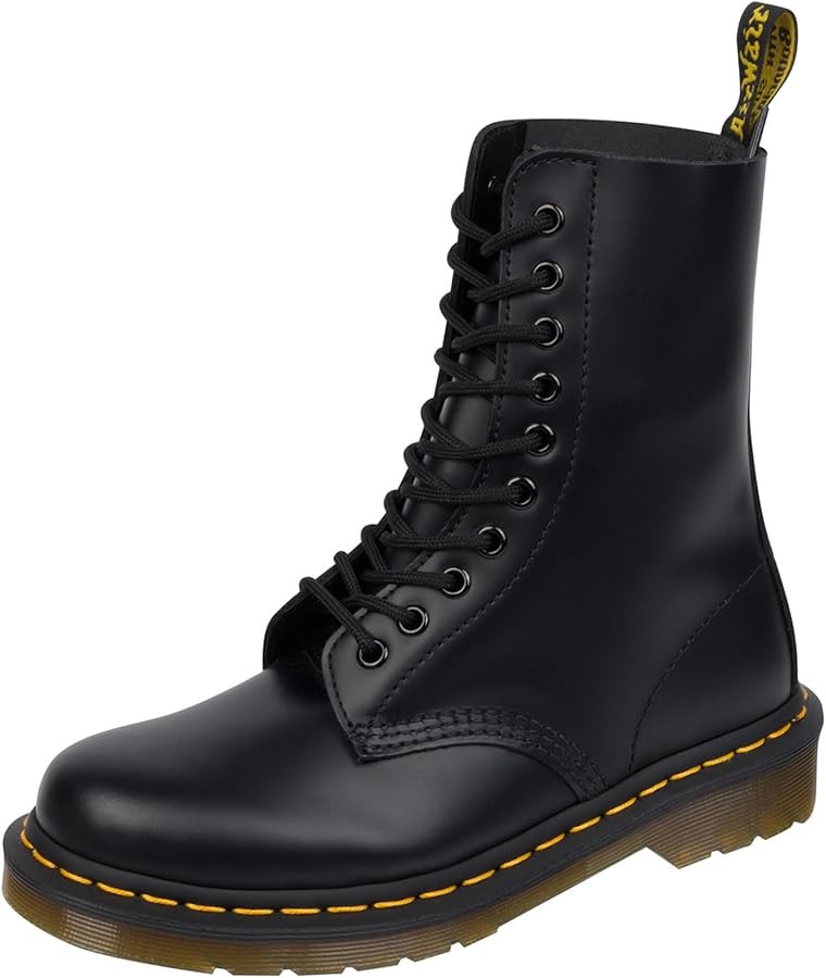 Womens Dr Martens 1490 Patent Lamper Smooth Closed Toe Black Ankle Boots | Amazon (US)