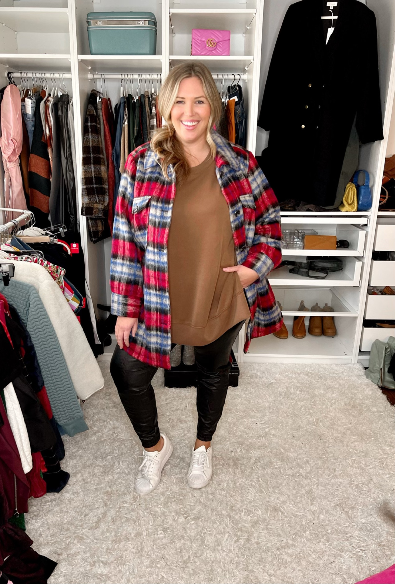 Comfy plus size OOTD! Paired a pair of Spanx joggers (use code ASHLEYDXSPANX for a discount) with my favorite super soft pullover from Arula (size B), added a shacket from Lane Bryant (18/20 - true to size), and a pair of Adidas sneakers

#LTKHoliday #LTKSeasonal #LTKcurves