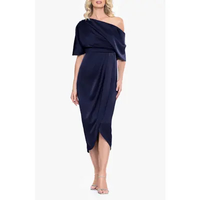 One-Shoulder Satin Cocktail Tulip Dress | Nordstrom