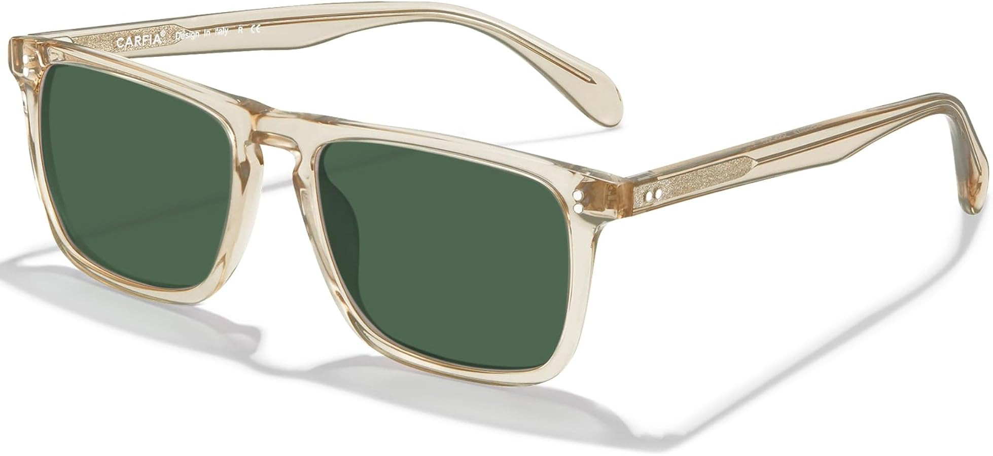 CARFIA Retro Polarized Sunglasses for Men UV Protection Hand-crafted Acetate Frame Fashion Cool S... | Amazon (US)