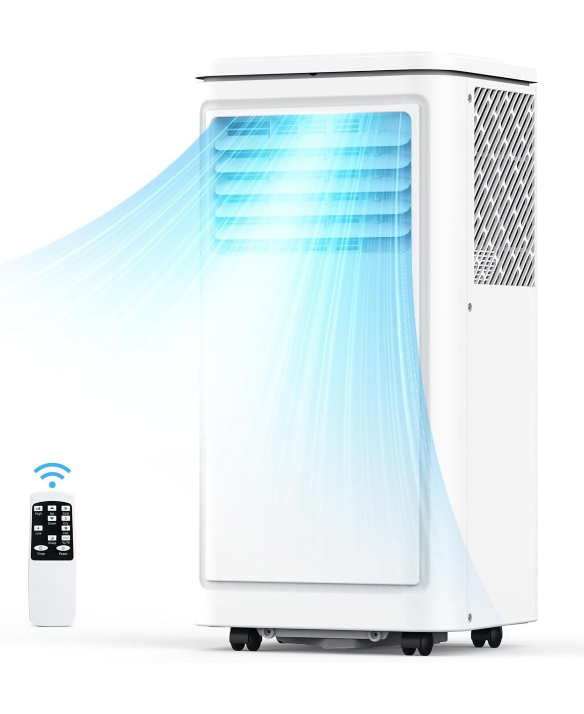 Cowsar 8000 Btu Portable Ac, 4 Modes, Cools 350sq.ft, Remote, Led Display, 24H Timer, 360° Wheels - White | Macy's