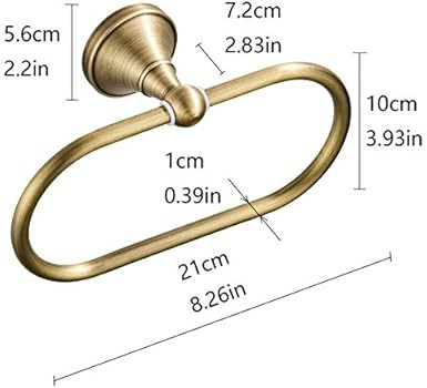 Flybath Oval Towel Ring Antique Brass Hanger Hand Towel Holder for Bathroom Kitchen Accessories Wall | Amazon (US)
