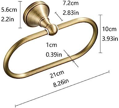 Flybath Oval Towel Ring Antique Brass Hanger Hand Towel Holder for Bathroom Kitchen Accessories Wall | Amazon (US)