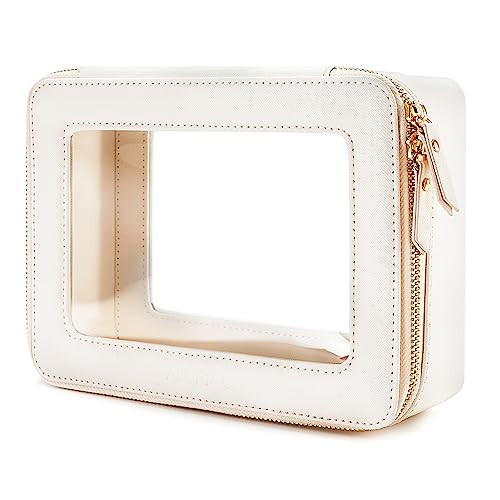 Aveniee Clear Makeup Bag Organizer,Large Travel Toiletry Bag for Women, Waterproof Cosmetic Pouch with Zippers,Car Organizers and Storage Case for Accessories,White | Amazon (US)