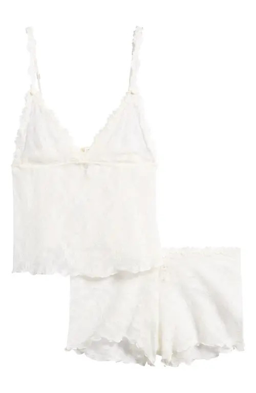 SKIMS Stretch Lace Triangle Camisole & Shorts Set in Marble at Nordstrom, Size Xx-Small | Nordstrom
