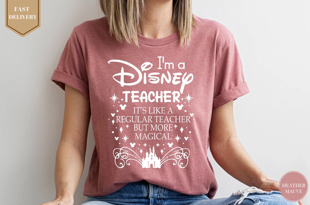 I'm a Disney Teacher Shirt, Magical Teacher Shirt, Mickey T-shirts, Disney Teacher Tee, Disney Va... | Etsy (US)