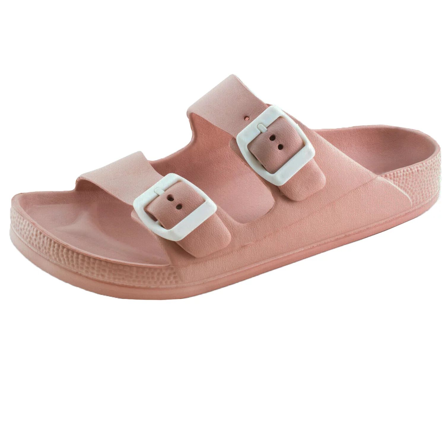 Women's Lightweight Comfort Soft Slides EVA Adjustable Double Buckle Flat Sandals - Walmart.com | Walmart (US)
