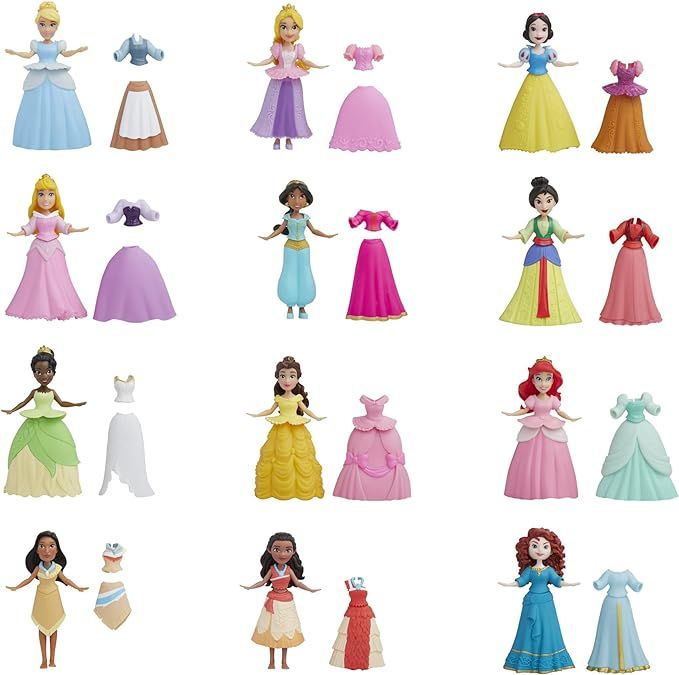 Disney Princess Secret Styles Royal Ball Collection, 12 Disney Princess Small Dolls with Dresses,... | Amazon (US)