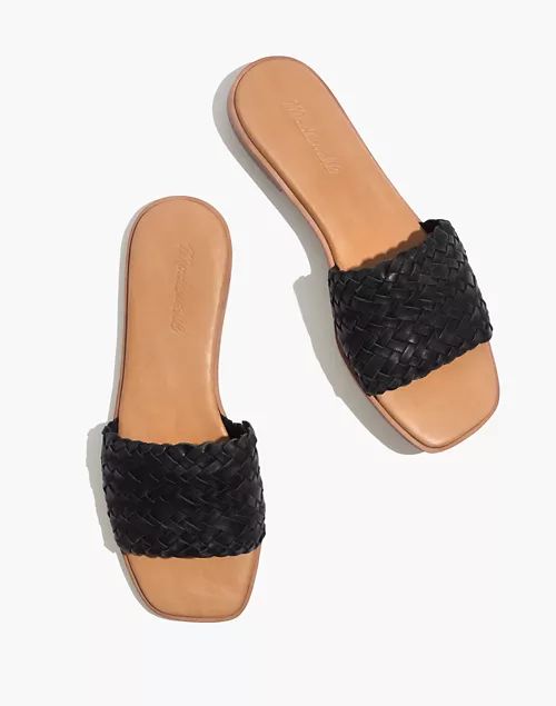 The Lianne Slide in Woven Leather | Madewell