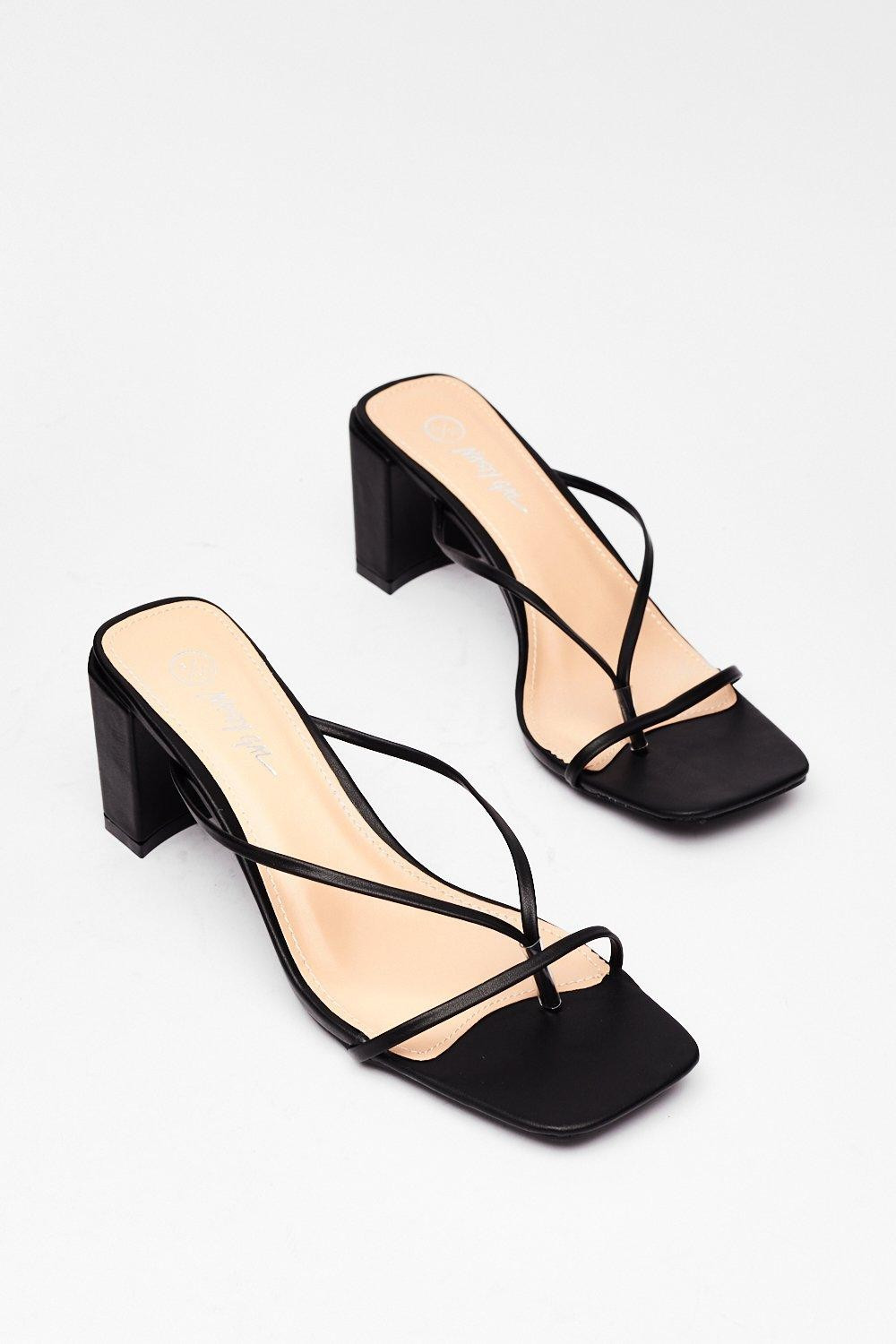 Walk 'Round the Block Faux Leather Strappy Sandals | NastyGal (US & CA)