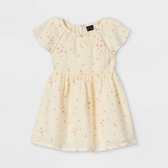 Toddler Girls' 'Stars' Short Sleeve Dress - art class™ Cream | Target