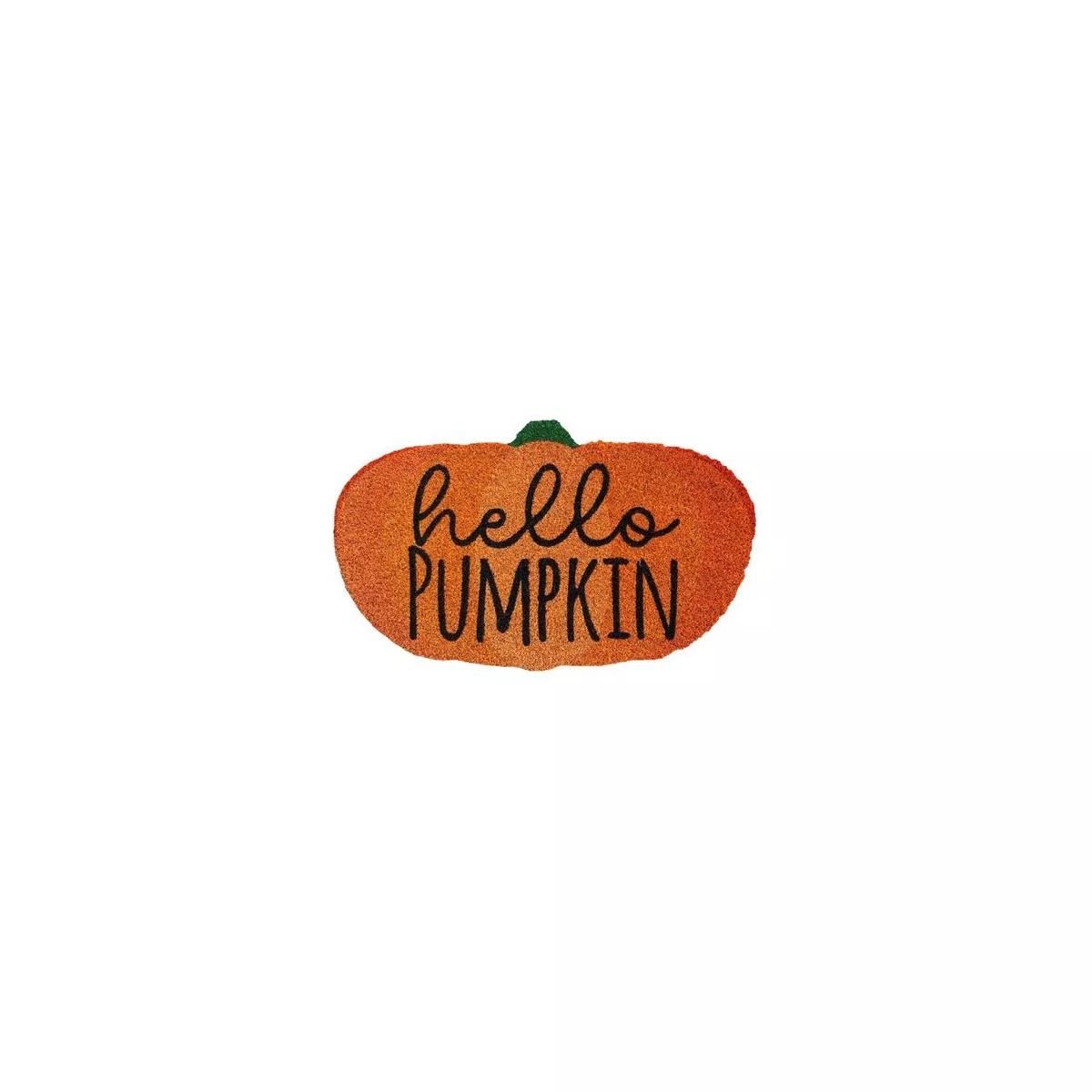 Hello Pumpkin Coir Fall Doormat 30" x 18" Indoor Outdoor Briarwood Lane | Target