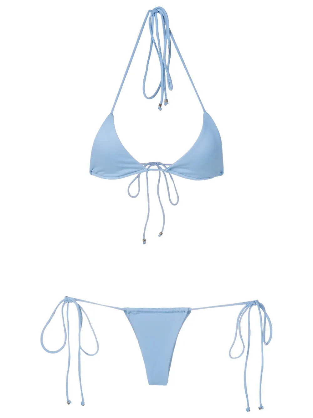 Amir Slama Halterneck Triangle Bikini | Blue | FARFETCH | Farfetch Global