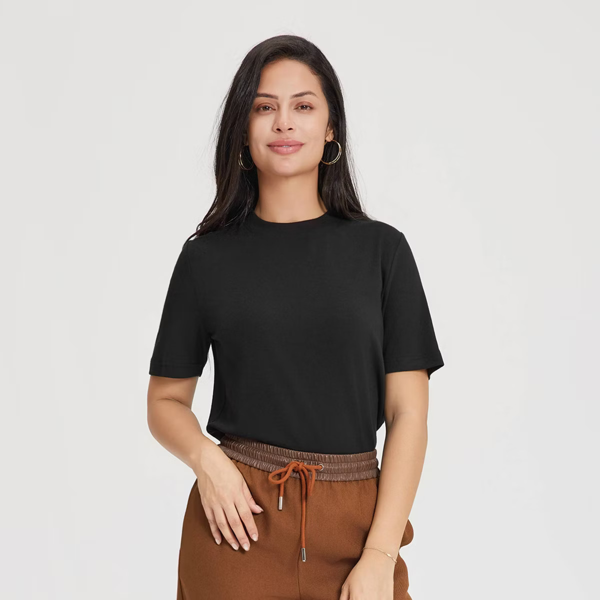 Women's Short Sleeve Wool-Blend T-Shirt - A New Day™ Black S | Target