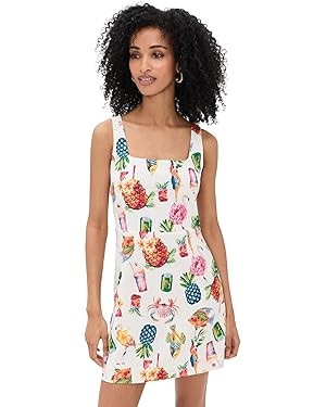 MOON RIVER Women's Square Neck Colorful Print Mini Dress | Amazon (US)
