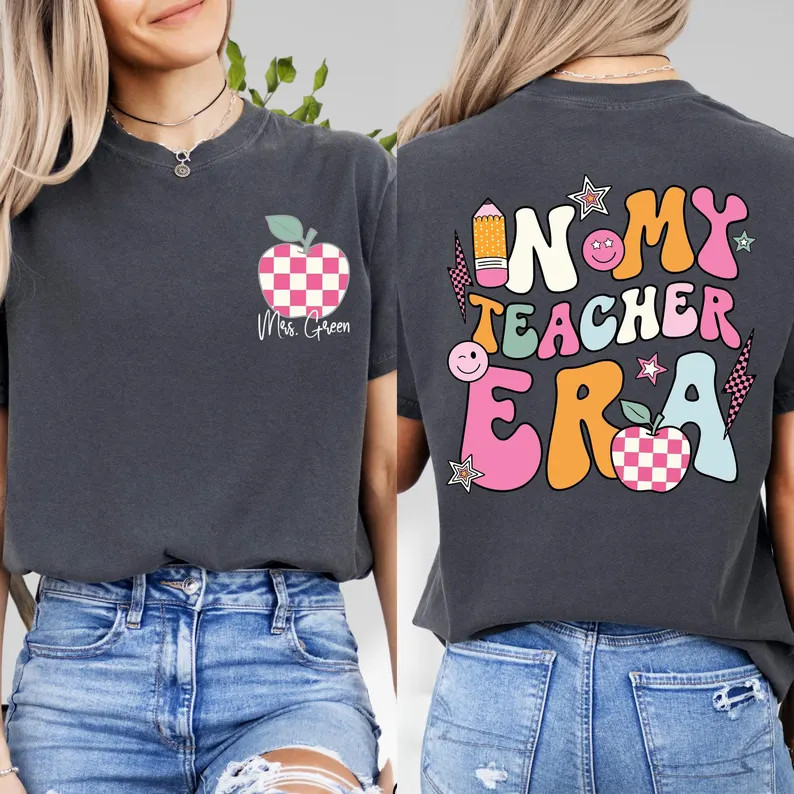 Personalized Teacher Era Shirt: Comfort Colors Custom Teacher Tee | Etsy (Global)