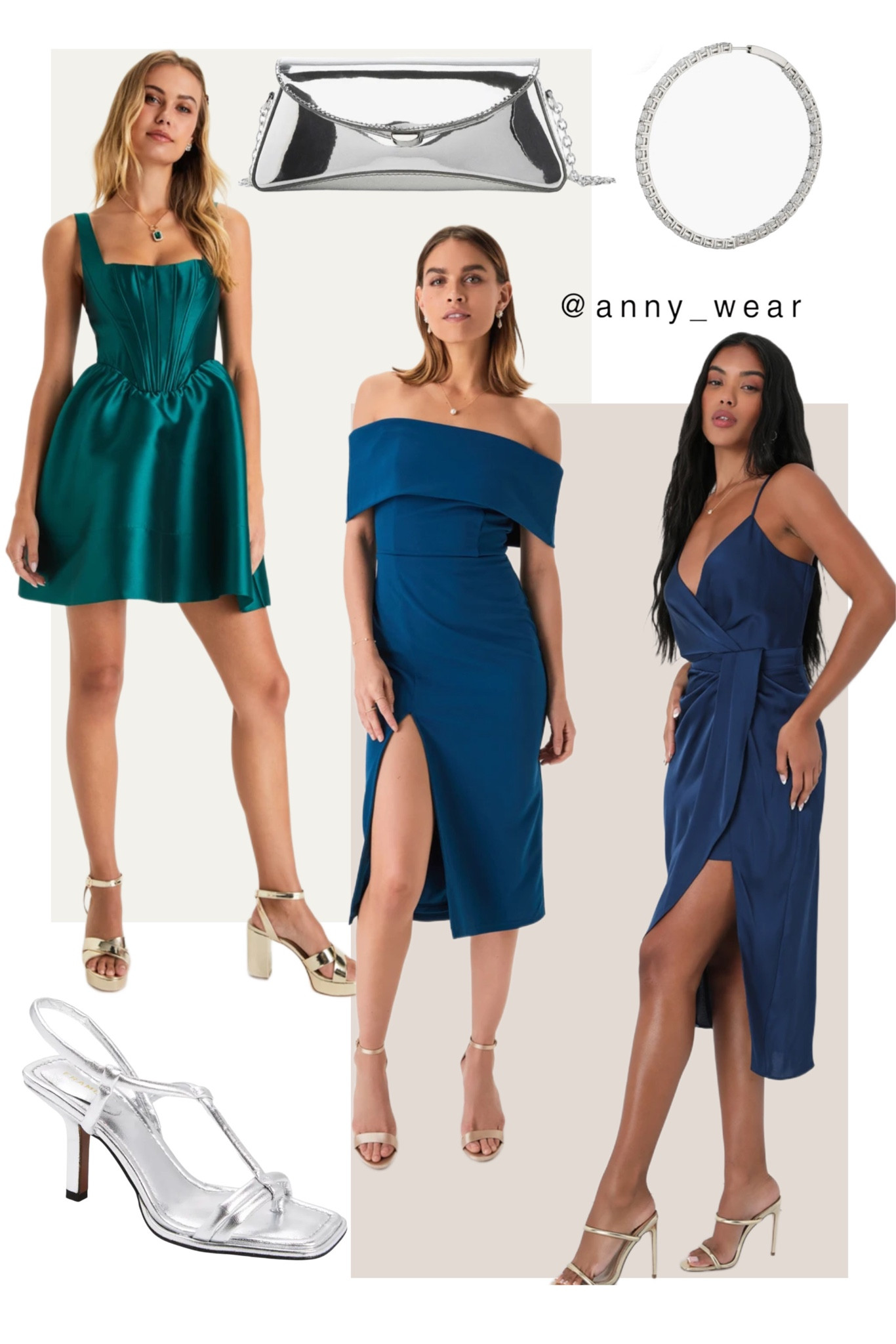slim fit dress slacks Emerald, Navy, Red, Dusty Blue | Satin Gown with Lace Embellishment, Ruched  Bodice & High Slit CDCDS496 main image 0