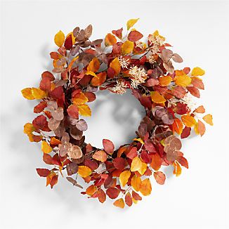 Faux Fall Leaf Wreath + Reviews | Crate & Barrel | Crate & Barrel