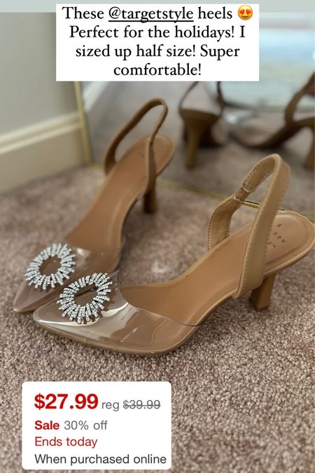 Love these Target heels! I sized up half size! Sale ends today! 

#LTKCyberWeek #LTKshoecrush #LTKfindsunder100