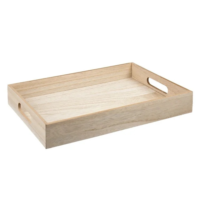 On the Surface Decorative Square Tray, Customizable Wooden Serving Tray with Handles | Walmart (US)
