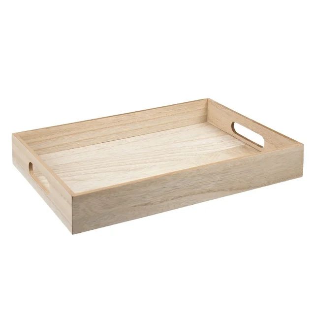 On the Surface Decorative Square Tray, Customizable Wooden Serving Tray with Handles | Walmart (US)