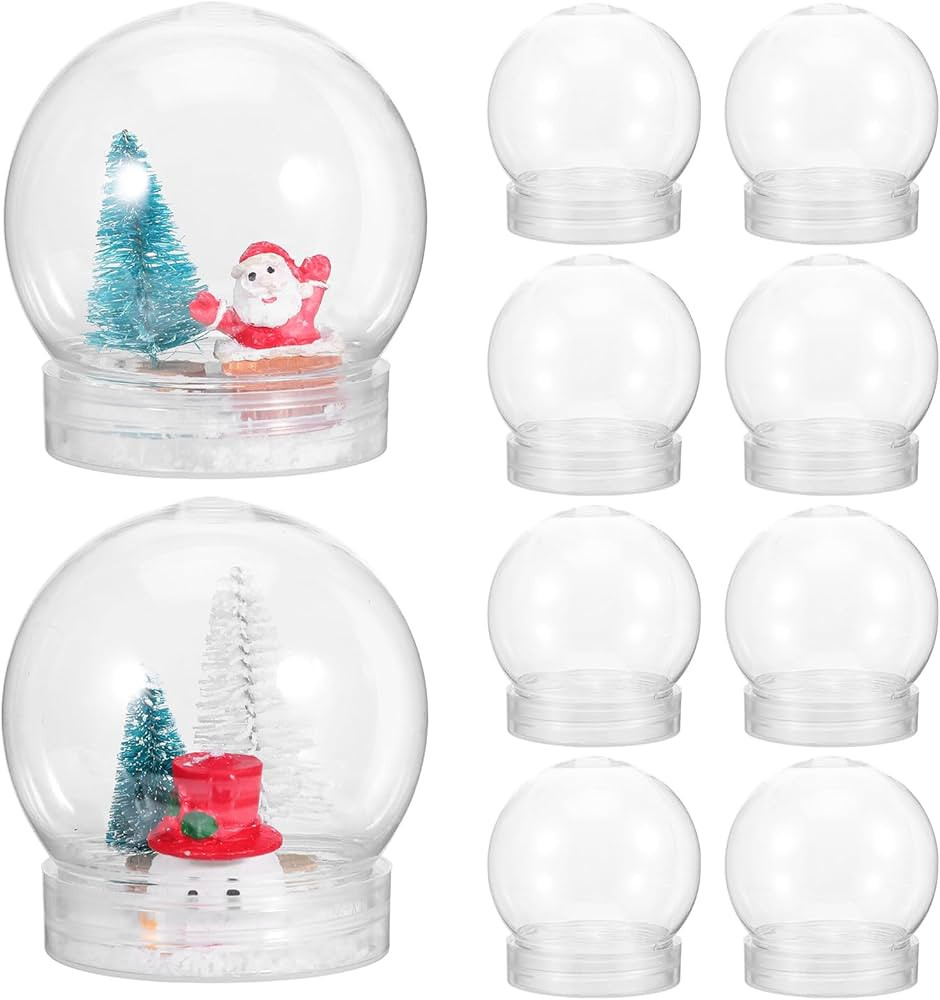 Yardwe 10PCS DIY Snow Globe Water Globe, 2.7 Inch Height Plastic Clear Fillable Snow Globe with S... | Amazon (CA)