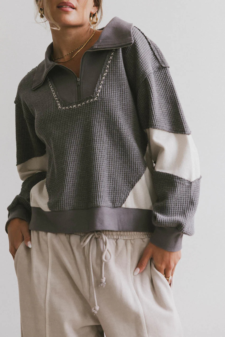 Harbor Knit Quarter Zip in Charcoal | Böhme US
