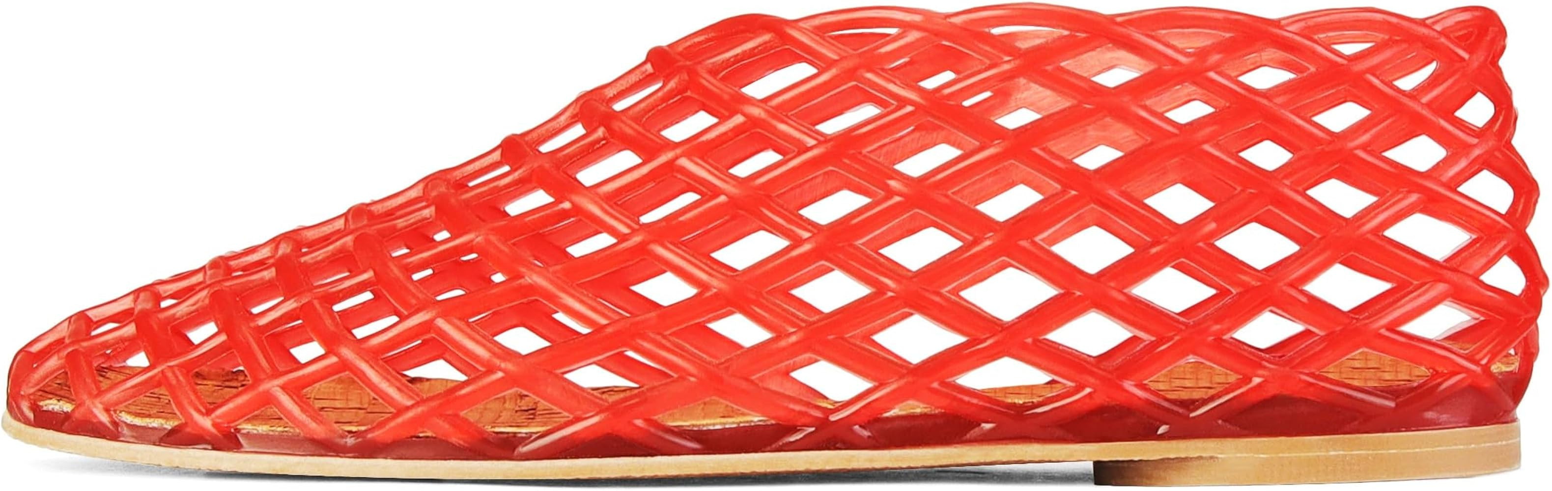 Jelly Mesh Ballet Flats for Women Fishnet PVC Clear Hollow Jellies Sandals Comfortable Beach Ball... | Amazon (US)