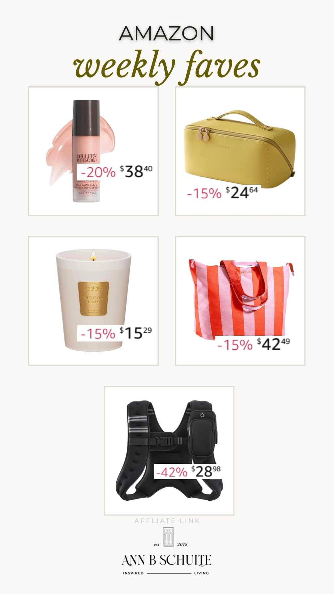 Check out my favorite finds from Amazon this week! From brightening eye creams to stylish beach bags, these items are perfect for any occasion. Shop now and elevate your daily essentials! 🌟🛍️

#AmazonWeeklyFaves #BeautyEssentials #FashionFinds 

 #LTKActive #LTKSaleAlert #LTKBeauty