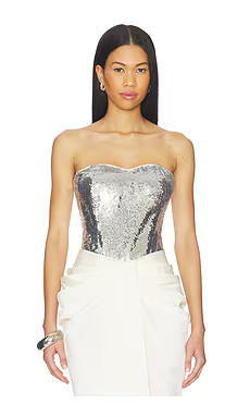 AFEW Rahul Mishra Sequined Leotard in Silver from Revolve.com | Revolve Clothing (Global)