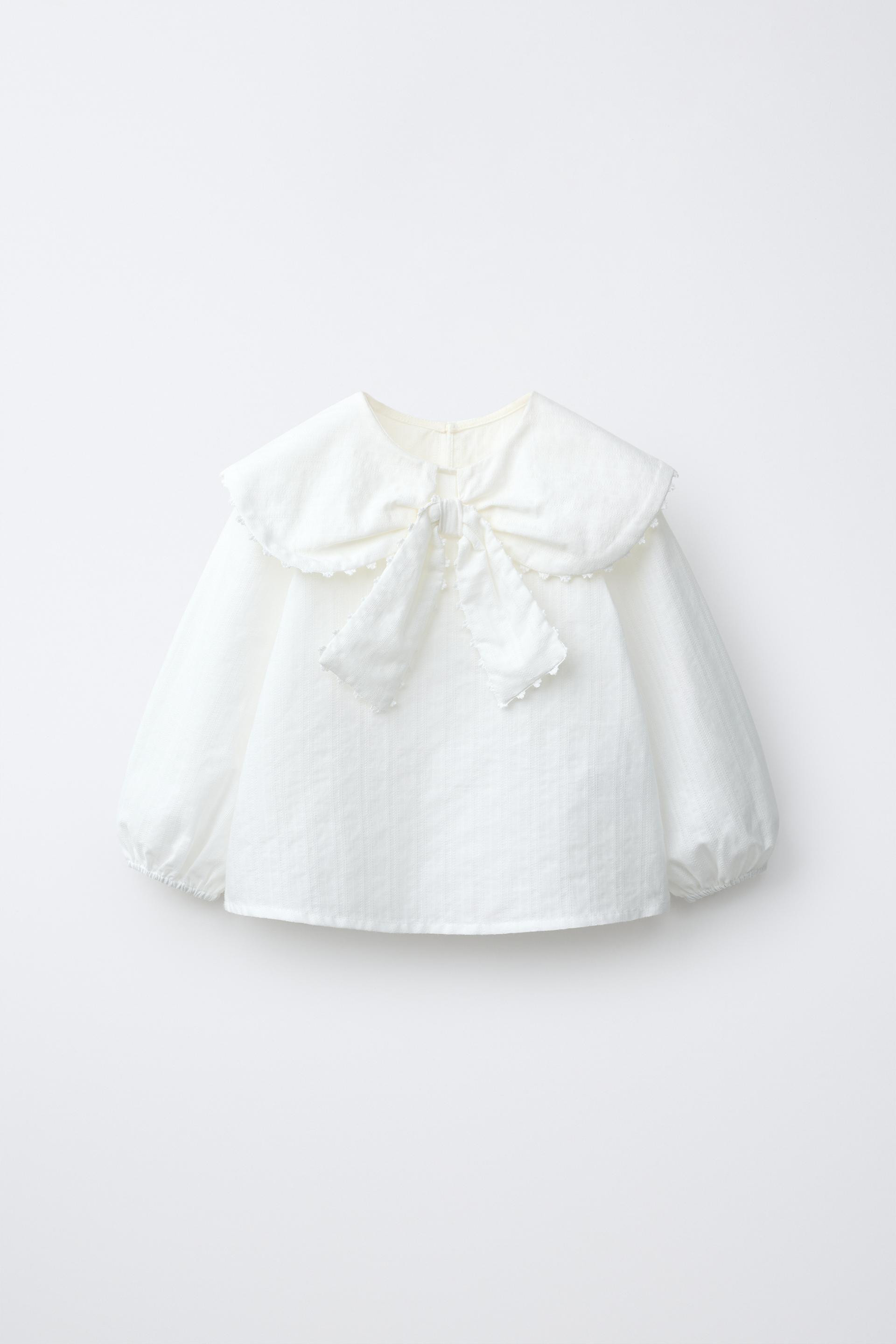Zara - Dotted Mesh Peter Pan Collar Shirt - White - 6 Years (116 Cm) - Kids | Zara UK