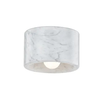 Hudson Valley Lighting 4500-WM-PN Polished Nickel / White Marble Loris 4" Wide Flush Mount Ceilin... | Build.com, Inc.