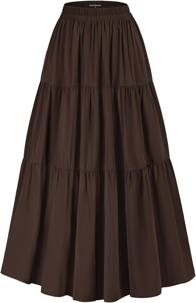 Scarlet Darkness Maxi Long Skirts for Women Summer Flowy Renaissance Skirt with Pockets | Amazon (US)