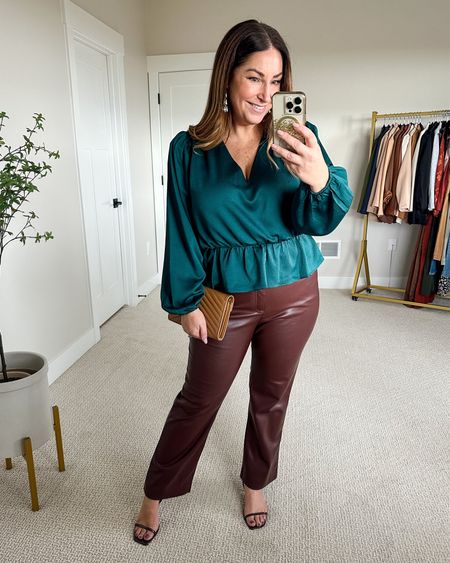 Fall Date-Night Outfit from Express

Fit tips: Blouse L, tts // Pants 14 S, size up for a comfortable fit

@express #expresspartner #expressyou
Fall fashion  Date night  Emerald green  Faux leather pants  Heels  Brown leather pants

#LTKmidsize #LTKSeasonal #LTKsalealert