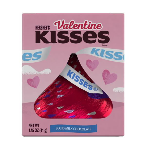 Hershey's Kisses, Solid Milk Chocolate Valentine's Kiss Candy, 1.45 Oz. | Walmart (US)