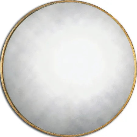 Uttermost 13887 Antiqued Gold Junius Round 43" x 43" Flat Mirror | Build.com, Inc.