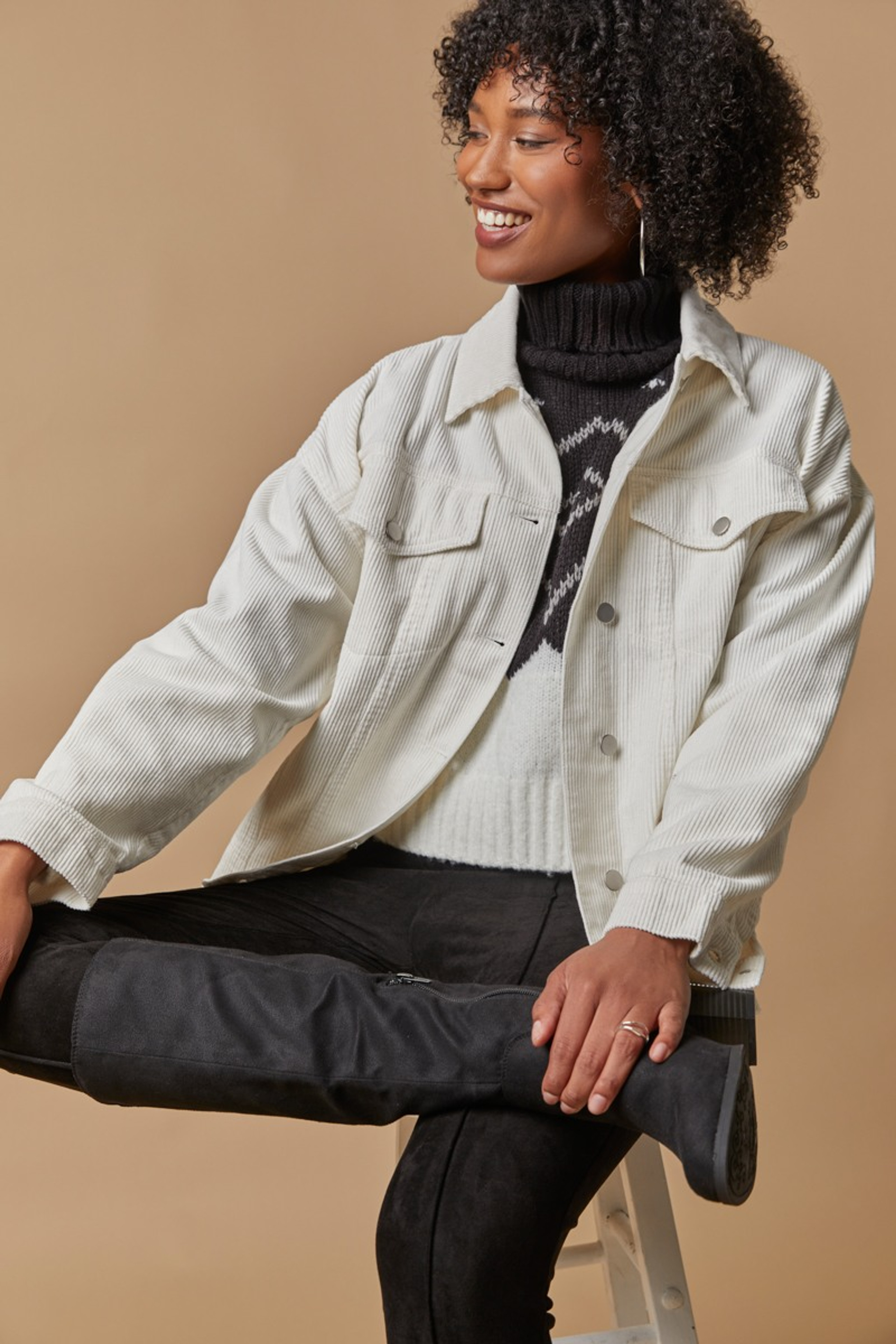 Viv Corduroy Shacket | Francesca's