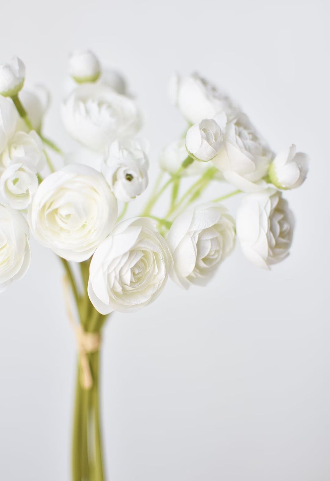 10.5" Faux White Ranunculus Stem Bundle | Etsy (US)