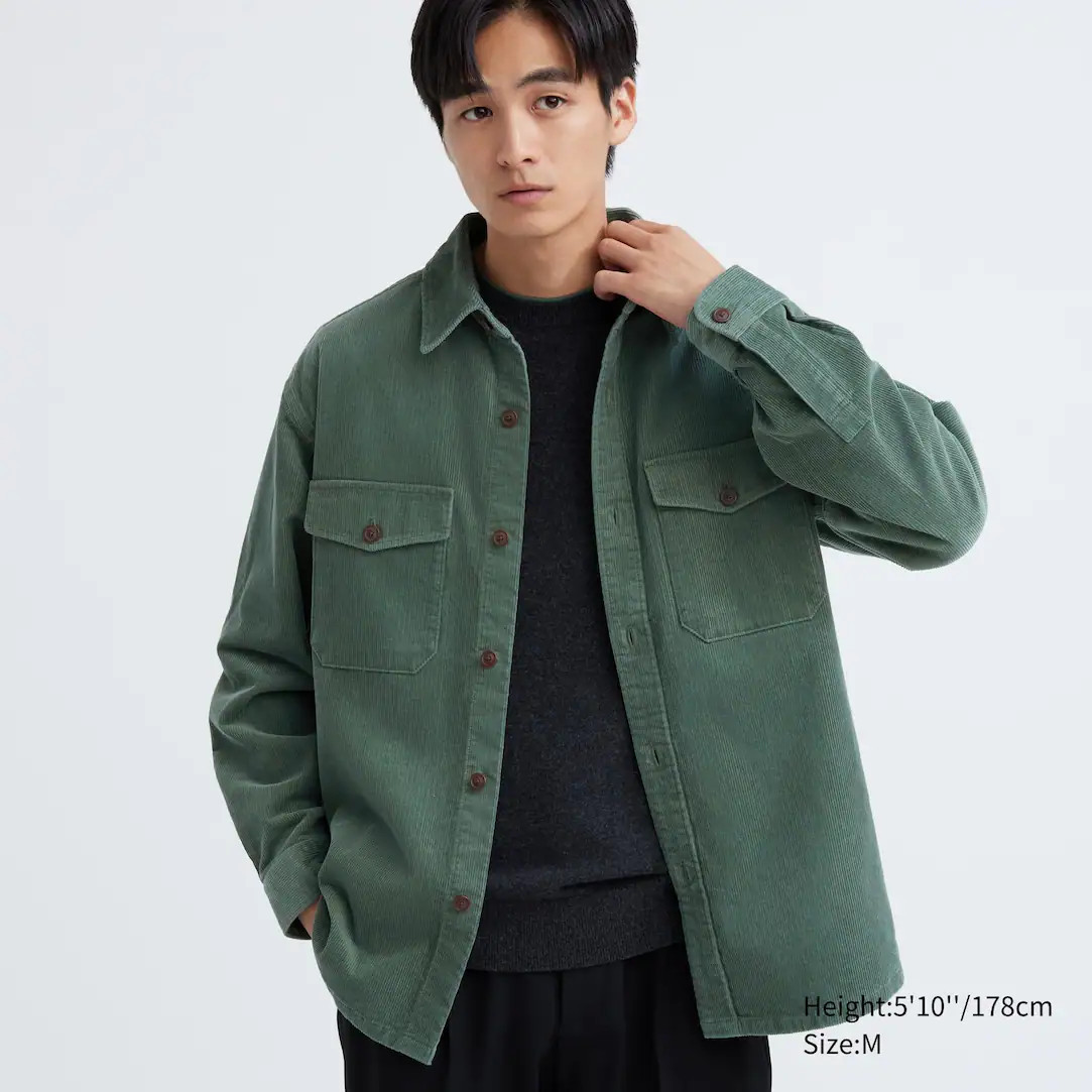 Corduroy Oversized Work Shirt | UNIQLO (UK)